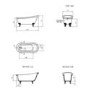 Park Royal Roll Top Freestanding Slipper Bath - 1570 x 430mm