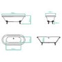 Park Royal Traditional Double Ended Roll Top Freestanding Bath - 1800 x 785mm