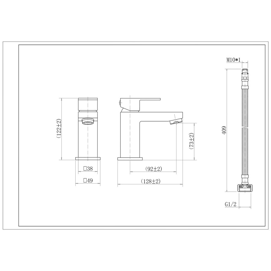 Chrome Cloakroom Mono Basin Mixer Tap - Cube