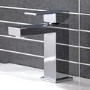 Grade A1 - Chrome Mixer Shower with Bath and Basin Tap Set - Cube