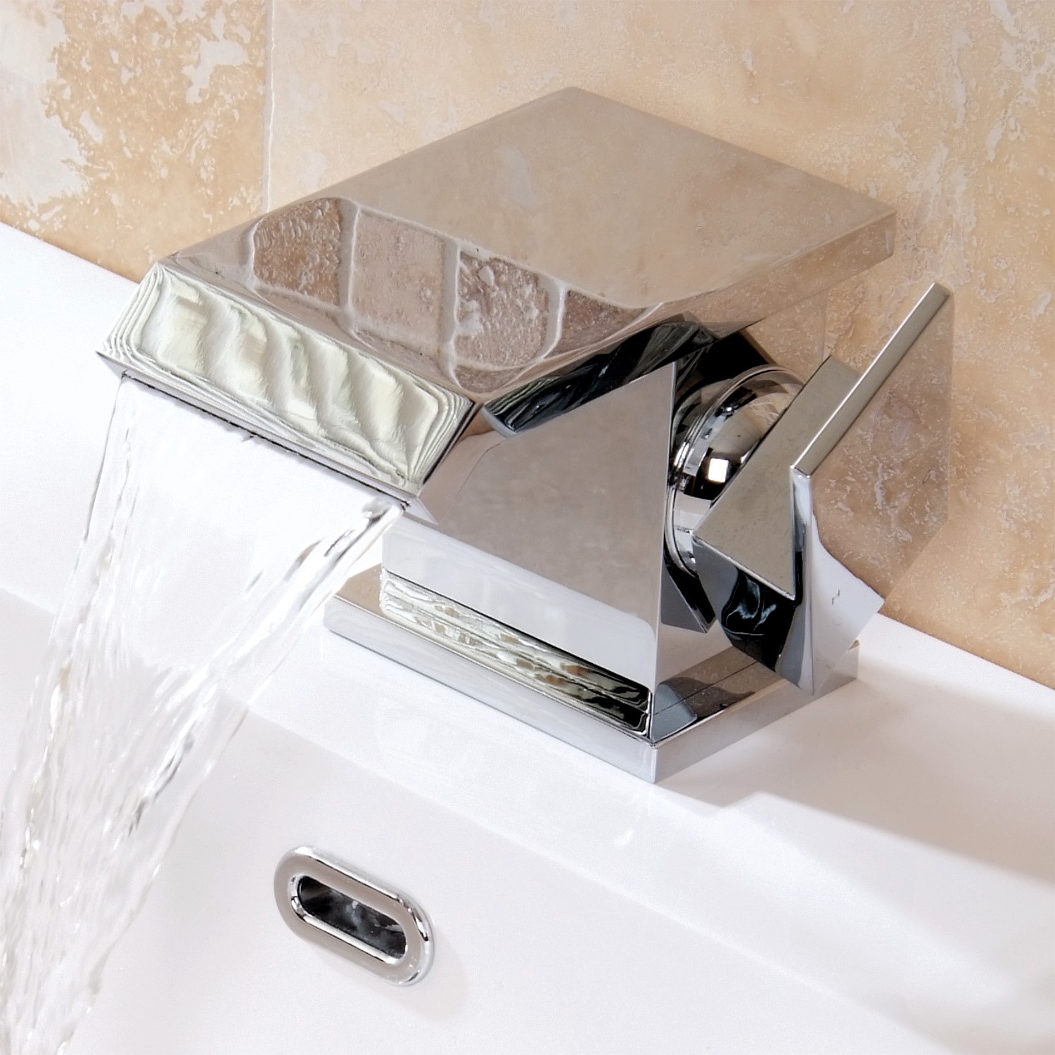 Chrome Waterfall Basin Mixer Tap - Aqua - Better Bathrooms