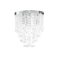 Ohio Iris Small Clear Crystal Flush Ceiling Light 