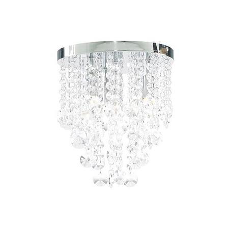 Ohio Iris Small Clear Crystal Flush Ceiling Light 