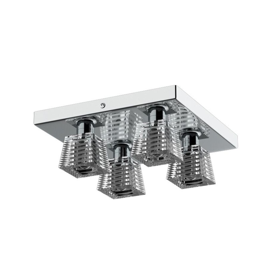 Azra Chrome Flush Ceiling Light 
