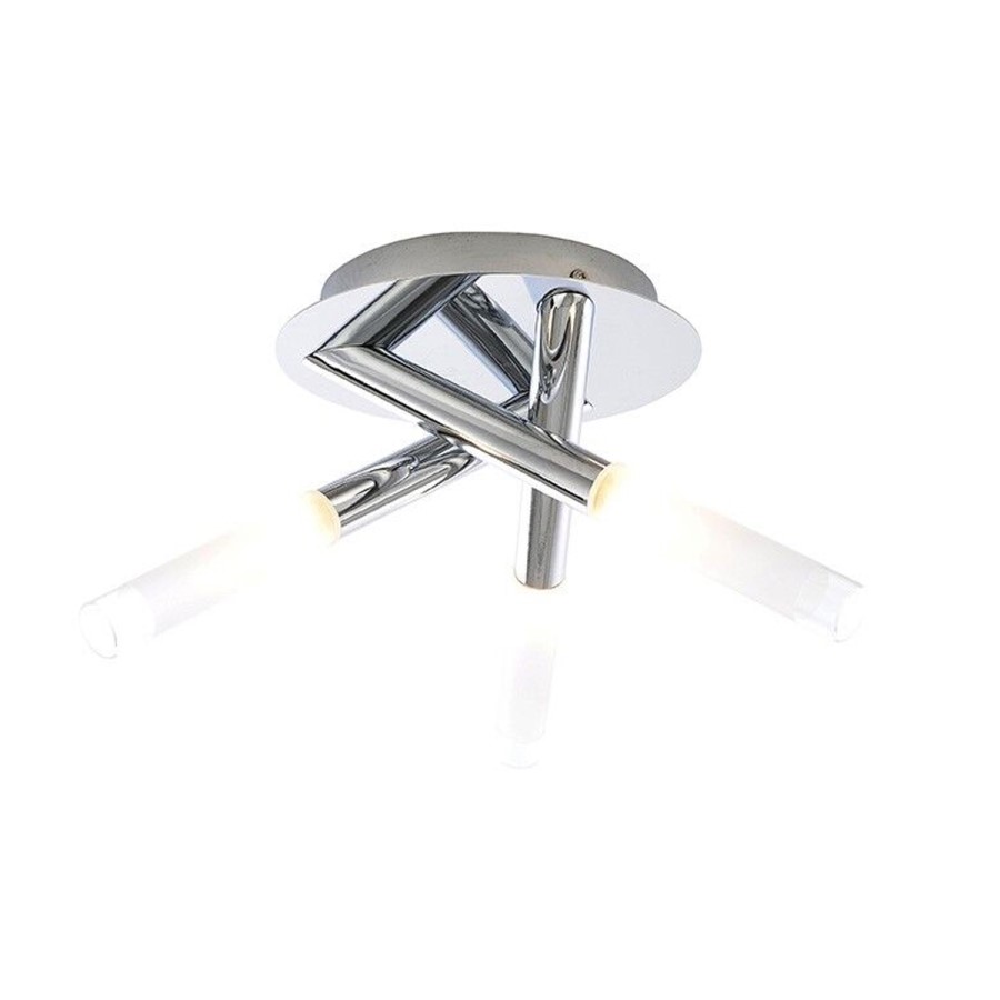 Cruz Chrome Angled Trio Ceiling Light 