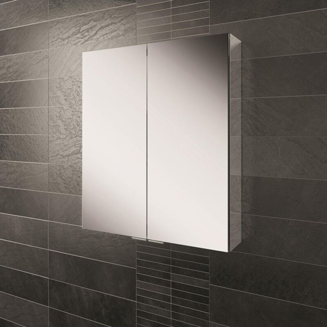 700mm Wall Hung Mirrored Cabinet - Double Door Bathroom Storage - Ariel Range
