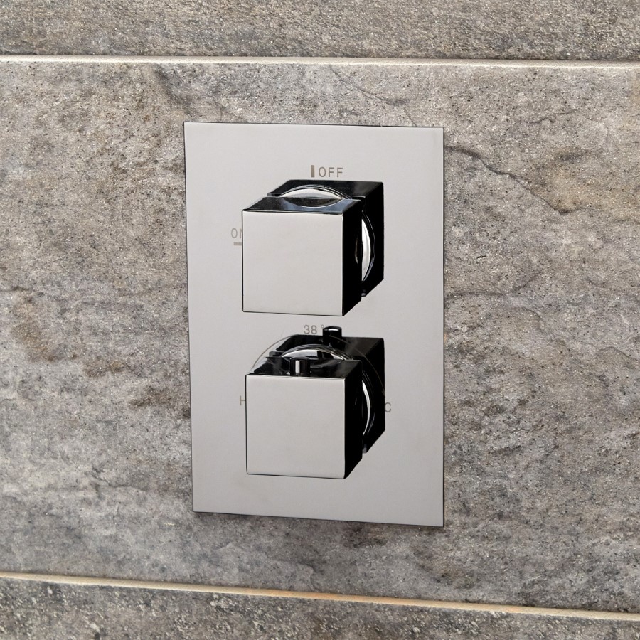 Concealed Dual Control Thermostatic Shower Valve with Diverter - EcoCube Range