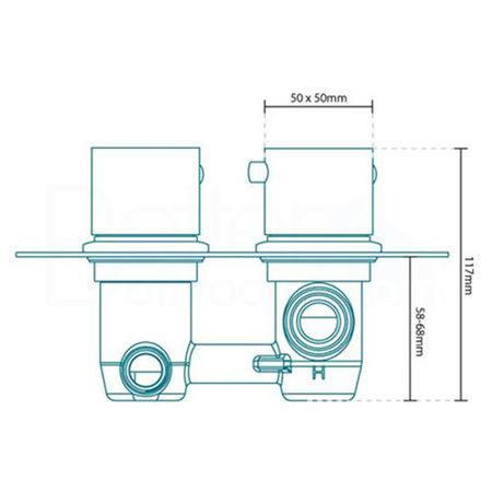 Concealed Dual Control Thermostatic Shower Valve with Diverter - EcoCube Range