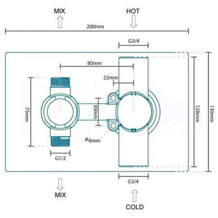 Concealed Dual Control Thermostatic Shower Valve with Diverter - EcoCube Range