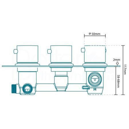 Triple Outlet Concealed Thermostatic Shower Valve -EcoS9 Range