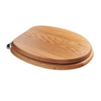 Sit Tight Bloomfield Solid Oak Toilet Seat with Chrome Hinges