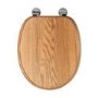 Sit Tight Bloomfield Solid Oak Toilet Seat with Chrome Hinges