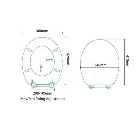 Sit Tight Bloomfield Solid Oak Toilet Seat with Chrome Hinges