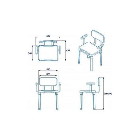 Modular Shower Seat with arms - Croydex 