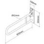 Stainless Steel Foldaway Grab Rail 850mm
