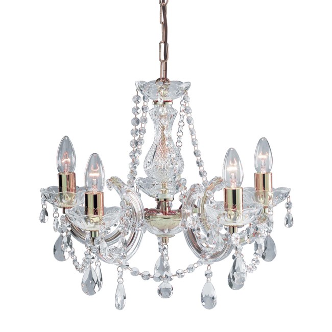 Marie Therese Brass Finish Acrylic Chandelier