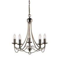 Maypole 5 Arm Antique Brass Ceiling Light
