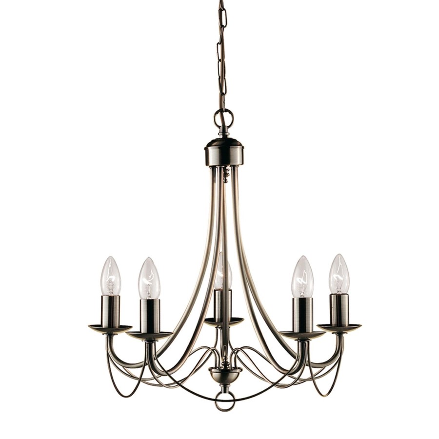 Maypole 5 Arm Antique Brass Ceiling Light