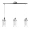 Satin Silver Frosted Glass 3 Pendant Bar Ceiling Light 