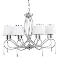 Simplicity 8 Arm Ceiling Light With White String Shades