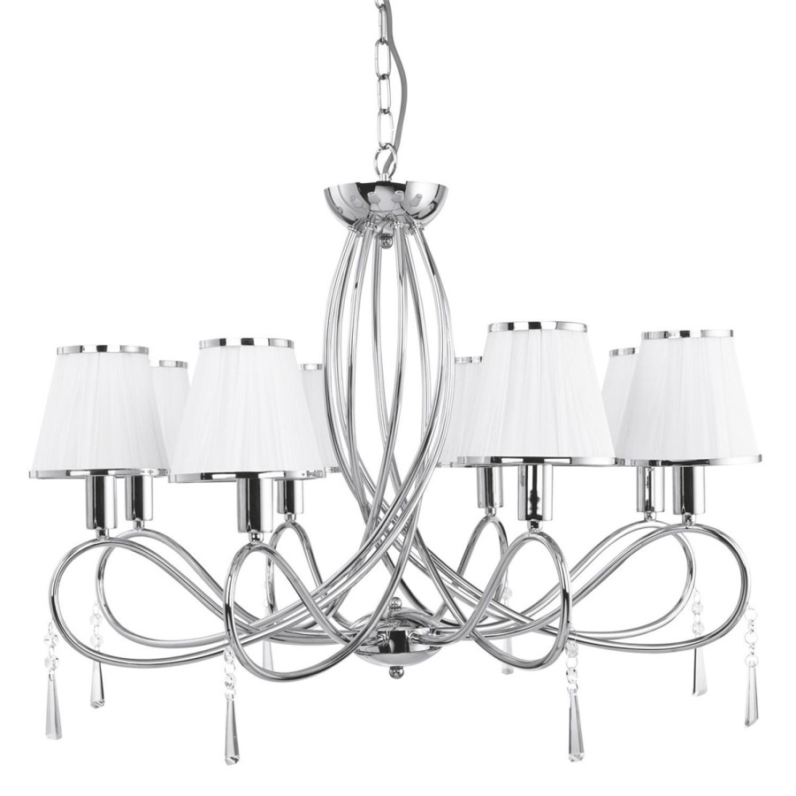 Simplicity 8 Arm Ceiling Light With White String Shades