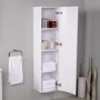 400mm Wall Hung Single Door Bathroom Storage Unit White - Voss