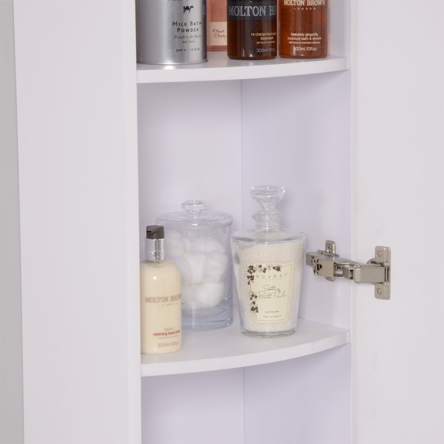 400mm Wall Hung Single Door Bathroom Storage Unit White - Voss