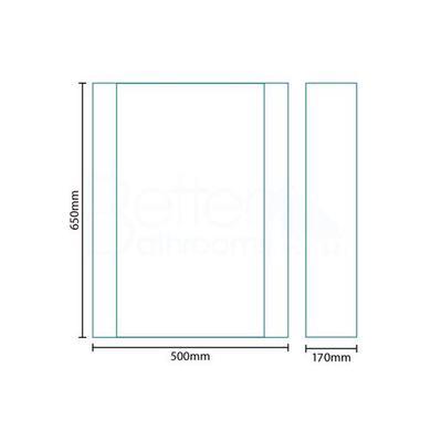 500mm Wall Hung Mirrored Cabinet - Single Door Unit - Voss Range