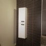 Aspen 1400mm Wall Hung Bathroom Storage Unit - White Double Door Left Hand