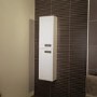 Aspen 1400mm Wall Hung Bathroom Storage Unit - White Double Door Left Hand