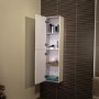 Aspen 1400mm Wall Hung Bathroom Storage Unit - White Double Door Left Hand