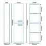 Aspen 1400mm Wall Hung Bathroom Storage Unit - White Double Door Left Hand