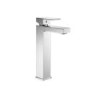 Tall Chrome Mono Basin Mixer Tap - Cube