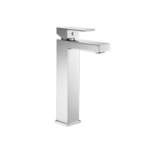 Tall Chrome Mono Basin Mixer Tap - Cube