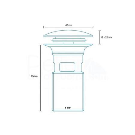 Round Extended Slotted Push Button Basin Waste
