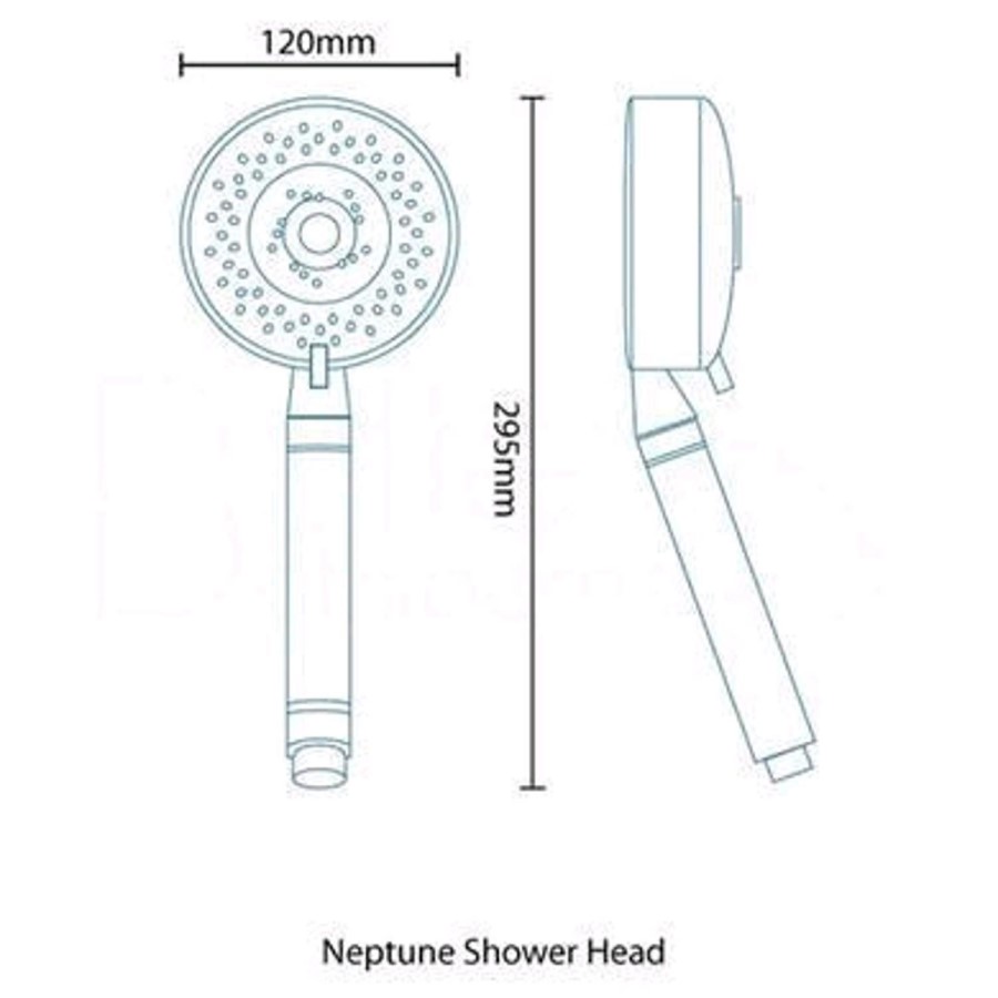 Chrome Multi Function Shower Handset - Neptune Range