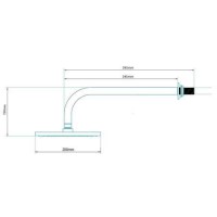 Fixed 200mm Apron Shower Head & Wall Arm