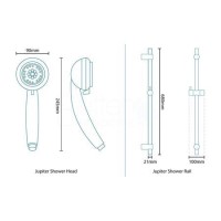 Faro Premium Thermostatic Wall Mounted Bath Shower Mixer with Jupiter Slide Rail Kit