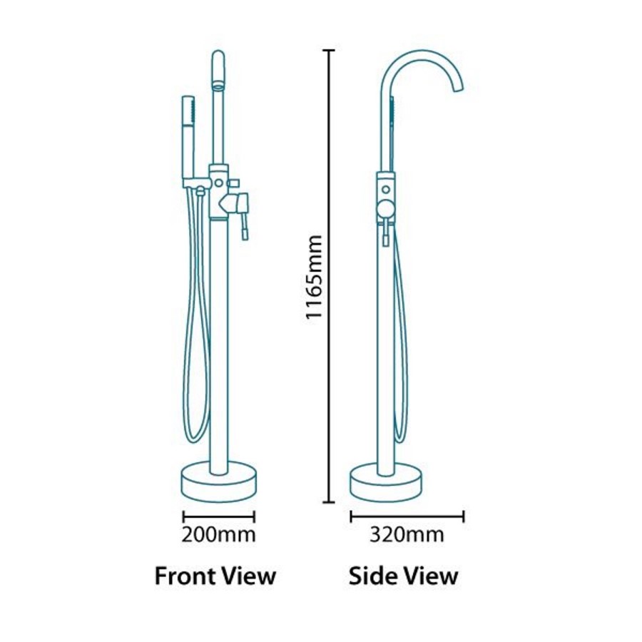 GRADE A2 - Chrome Freestanding Bath Shower Mixer Tap - S9