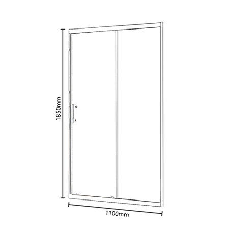 Aqualine 4mm 1100 Sliding Shower Door