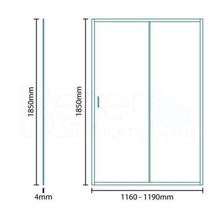 Aqualine 4mm 1200 Sliding Shower Door