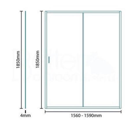 Aqualine 4mm 1600 Sliding Shower Door