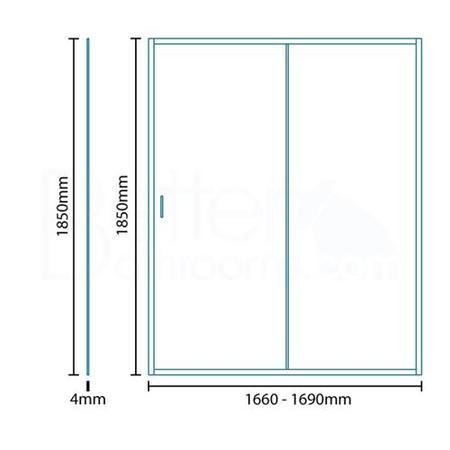 Aqualine 4mm 1700 Sliding Shower Door