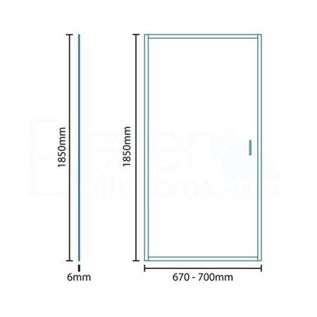Aqualine 6mm 700 Pivot Shower Door