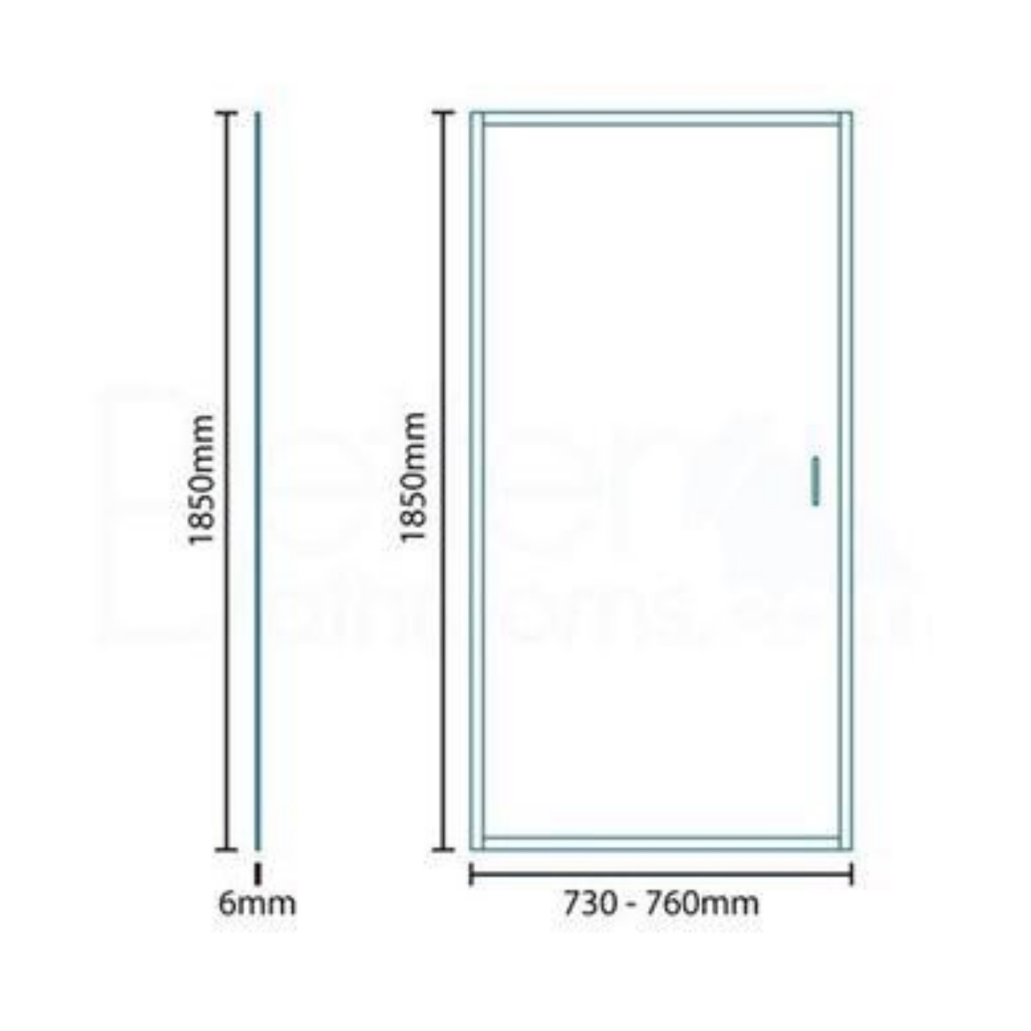 760mm Pivot Shower Door 6mm Glass Aqualine Better Bathrooms