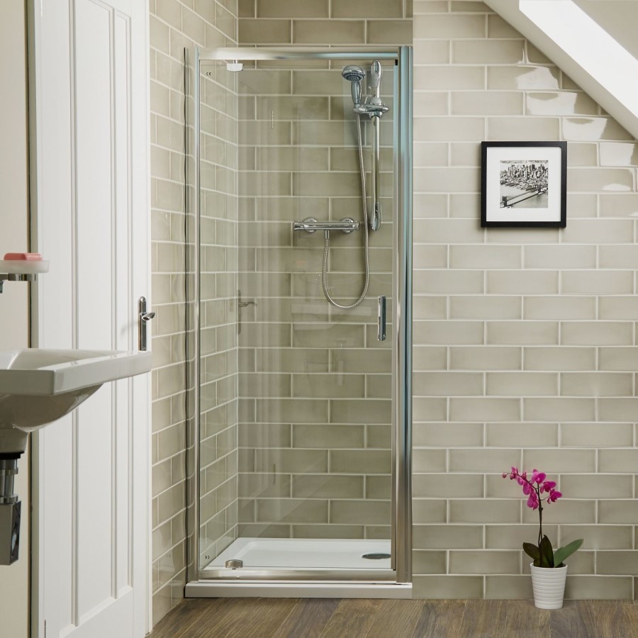 Pivot Shower Door - 800mm - 6mm Glass - Aqualine
