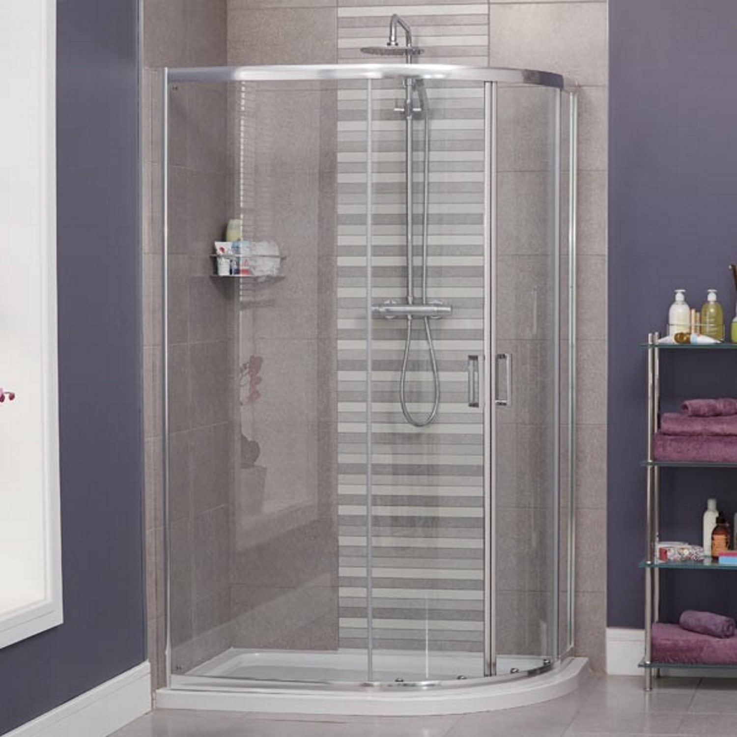 1200 X 800mm Offset Sliding Door Quadrant Shower Enclosure