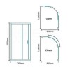 1200 x 800mm Offset Sliding Door Quadrant Shower Enclosure - Aqualine