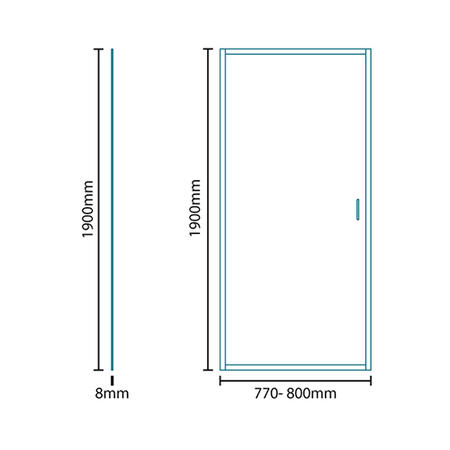 Aquafloe Iris 8mm 800 Hinged Door 
