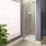 GRADE A2 - Hinged Shower Door 900mm - 8mm Glass - Aquafloe Iris Range